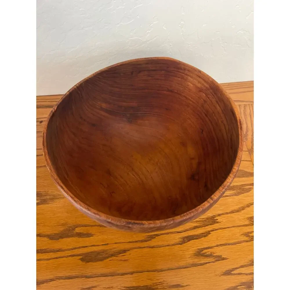 MCM HAND CARVED TEAK WOOD BOWL LARGE